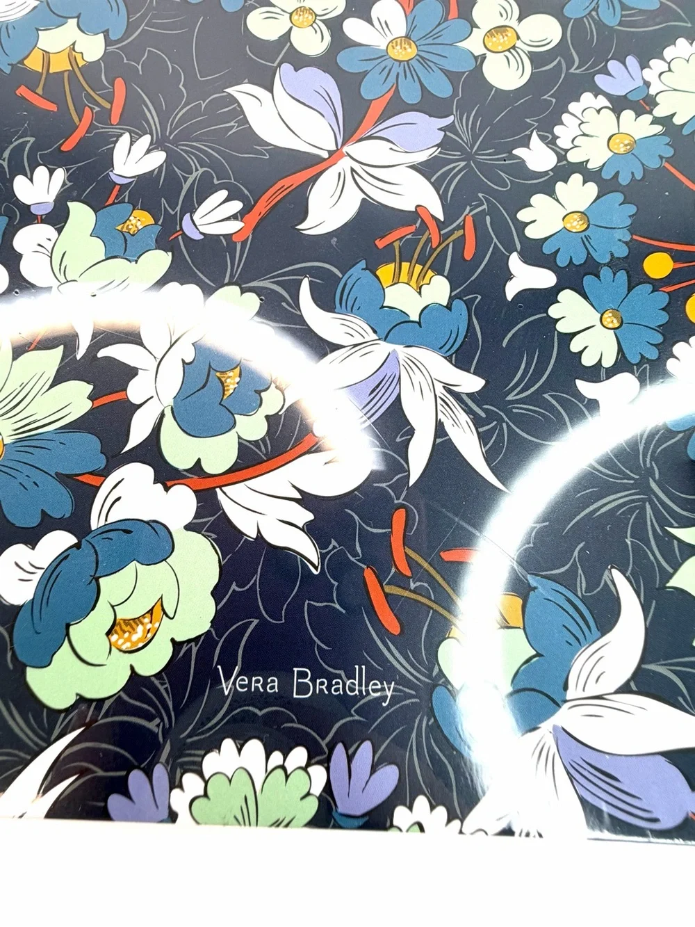 Vera Bradley Blue Floral Burst Large College Lined Spiral Notebook